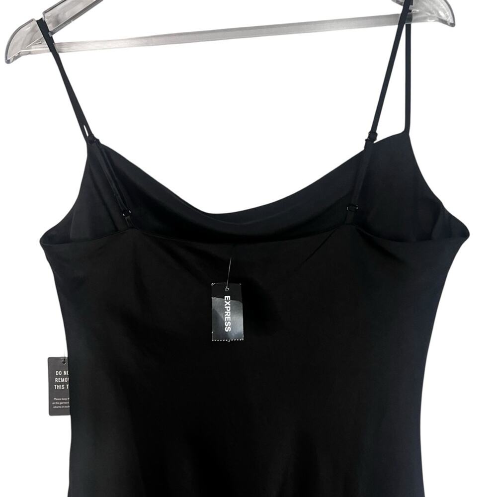 Express Black Slip Dress NWT | Size Large | Minimalist Unlined Spaghetti Strap - Picture 3 of 11